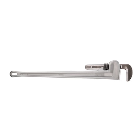 12" Aluminum Straight Pipe Wrench, Serrated, Tether Capable, 2" Jaw Capacity