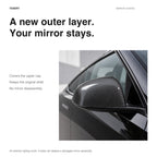 ABS Mirror Covers for Model 3/Y | 4 Finishes | 3M Tape | Scratch Protection | 3 Versions