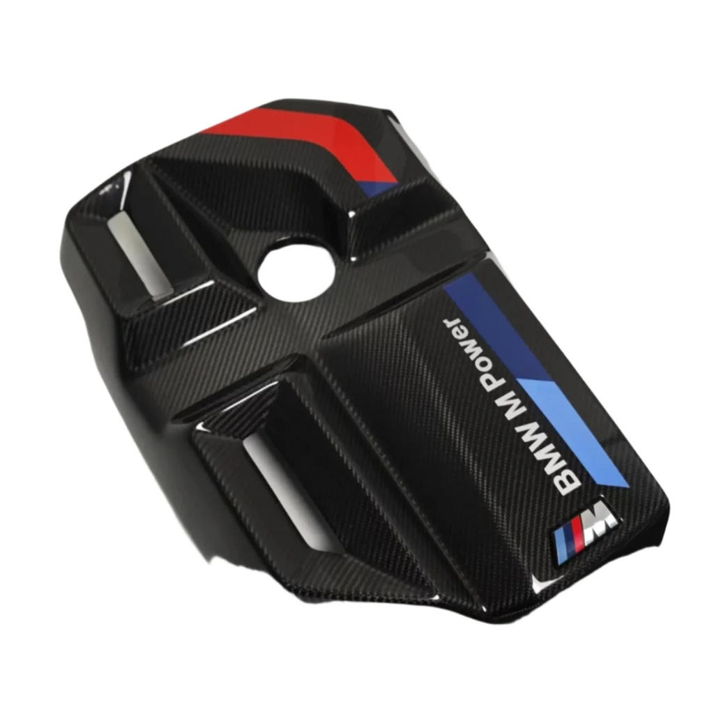 Carbon Fiber Engine Cover w/ M Stripe for BMW G87 M2 G80 M3 G82 G83 M4