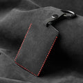 Alcantara Key Card Holder for Model 3/Y | Italian Material | Hook & Keychain | White Stitching