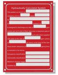 Alum Hyd Cal Sign 5" X 7" Hydraulic System Safety Sign