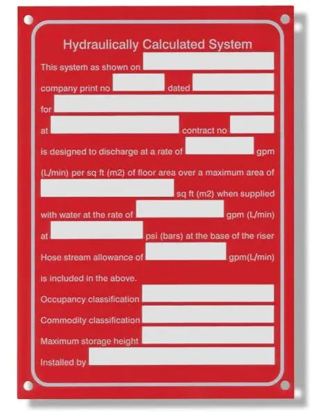 Alum Hyd Cal Sign 5" X 7" Hydraulic System Safety Sign