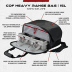 Vertx COF Heavy Range Bag - Integrated Security Cable - Fits 17" Handguns & 15L Capacity