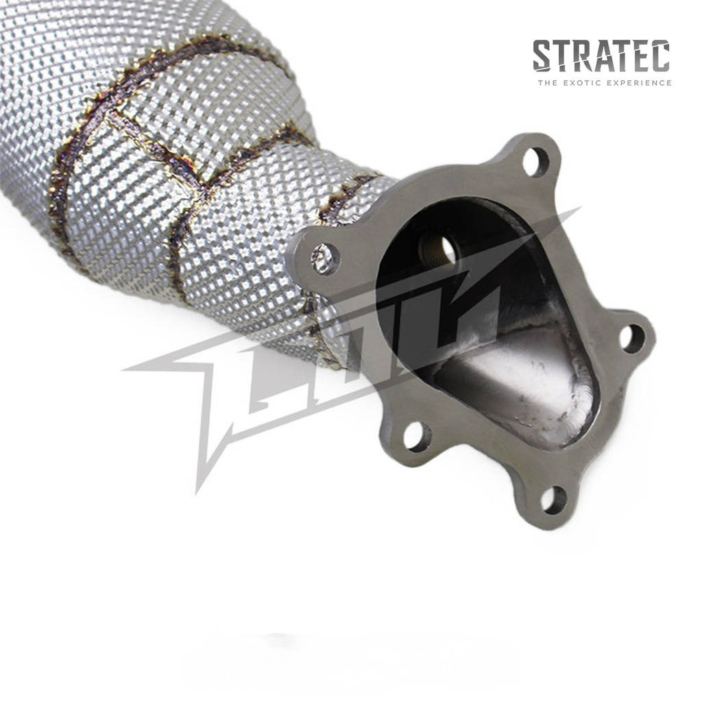 High‑Flow Catted Stainless Steel Downpipe with Heat Shield for Nissan GT‑R R35 3.8TT