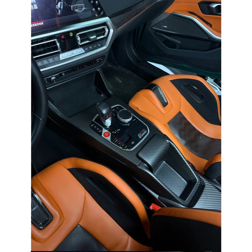 Carbon Fiber CSL Style Center Console Control Panel for BMW G87 M2 G80 M3 G82 M