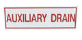 Auxiliary Drain Sign for Safety and Compliance 6" x 2"