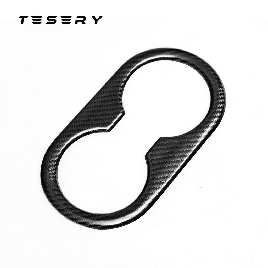Backseat Cup Holder for Tesla Model 3 Model Y - Carbon Fiber Interior Mods