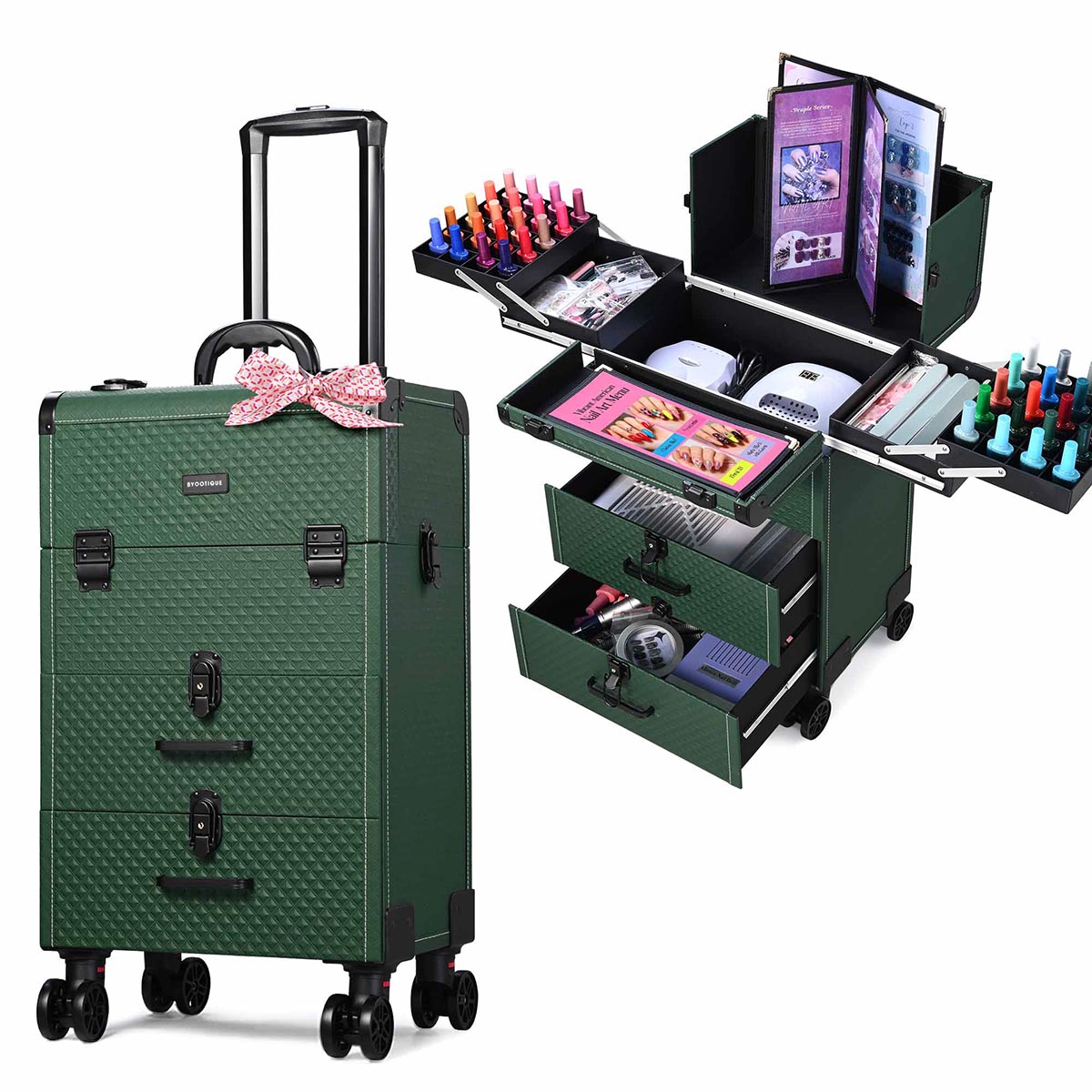 Byootique Artist Rolling Makeup Case with Drawers