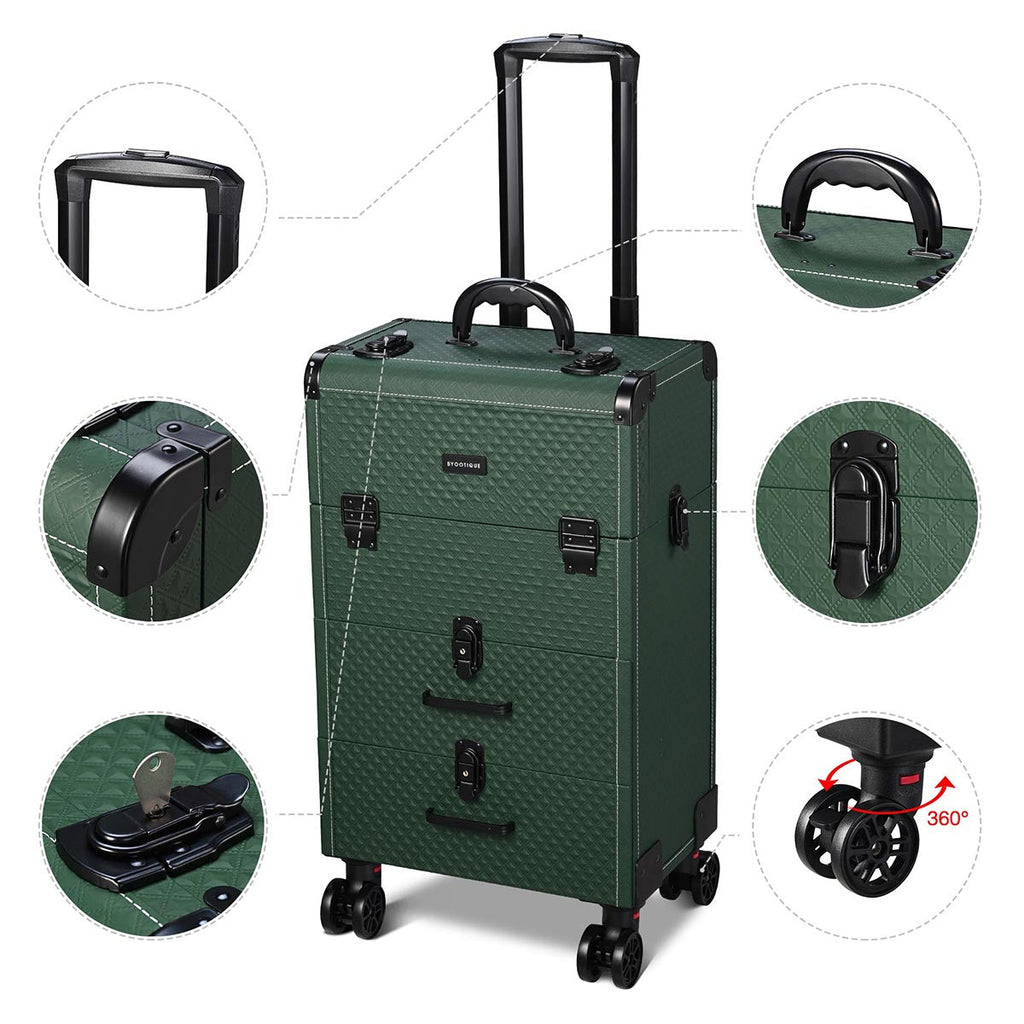 Byootique Artist Rolling Makeup Case with Drawers