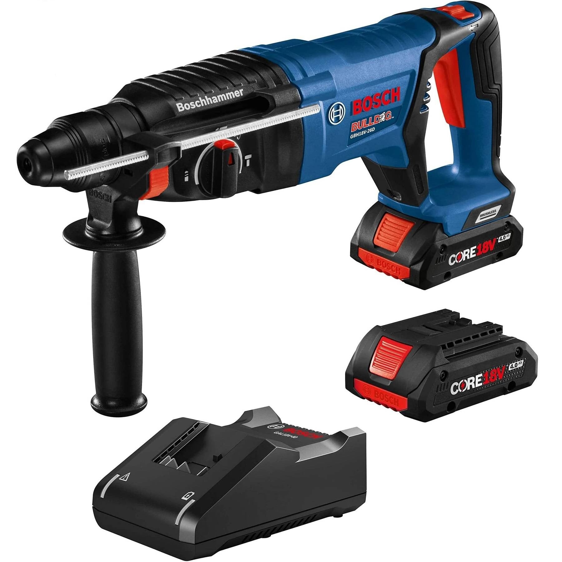 BOSCH GBH18V-26DK25 18V Brushless 1" SDS-plus Bulldog Rotary Hammer Kit - 2 Batteries - GBH18V-26DK25