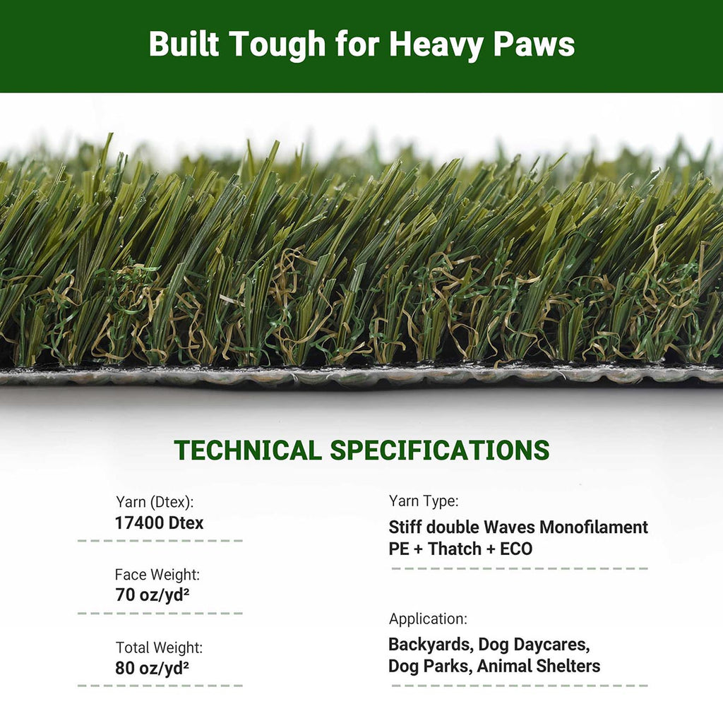 Yescom Commercial Artificial Turf for Pet Facility Runs 15'x Cut-to-Length
