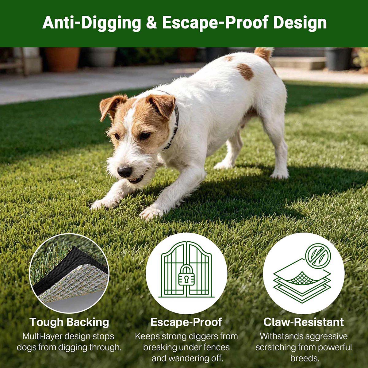 Yescom Commercial Artificial Turf for Pet Facility Runs 15'x Cut-to-Length
