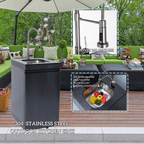 NG 85" 4-Burner 72,000 BTU Black Outdoor Kitchen Island Grill + Refrigerator + Sink