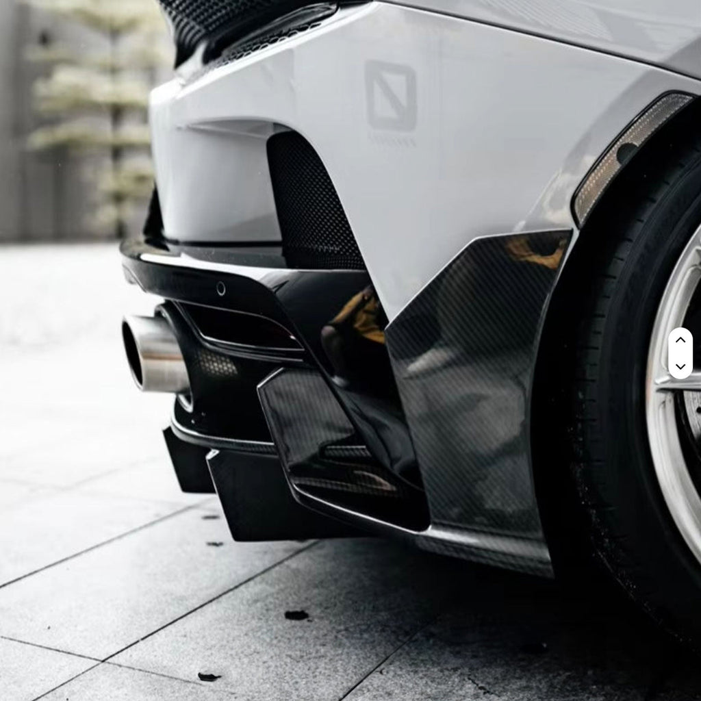MWD Style Carbon Fiber Rear Diffuser Spats Canards for McLaren GT