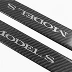 Carbon Fiber Textured Front Door Sill Protector for Tesla Model S 2016-2018