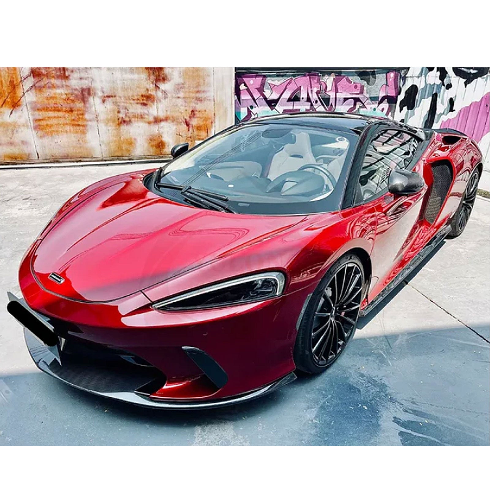 V2 Style Dry Carbon Fiber Side Skirt Door Extensions Set for McLaren GT