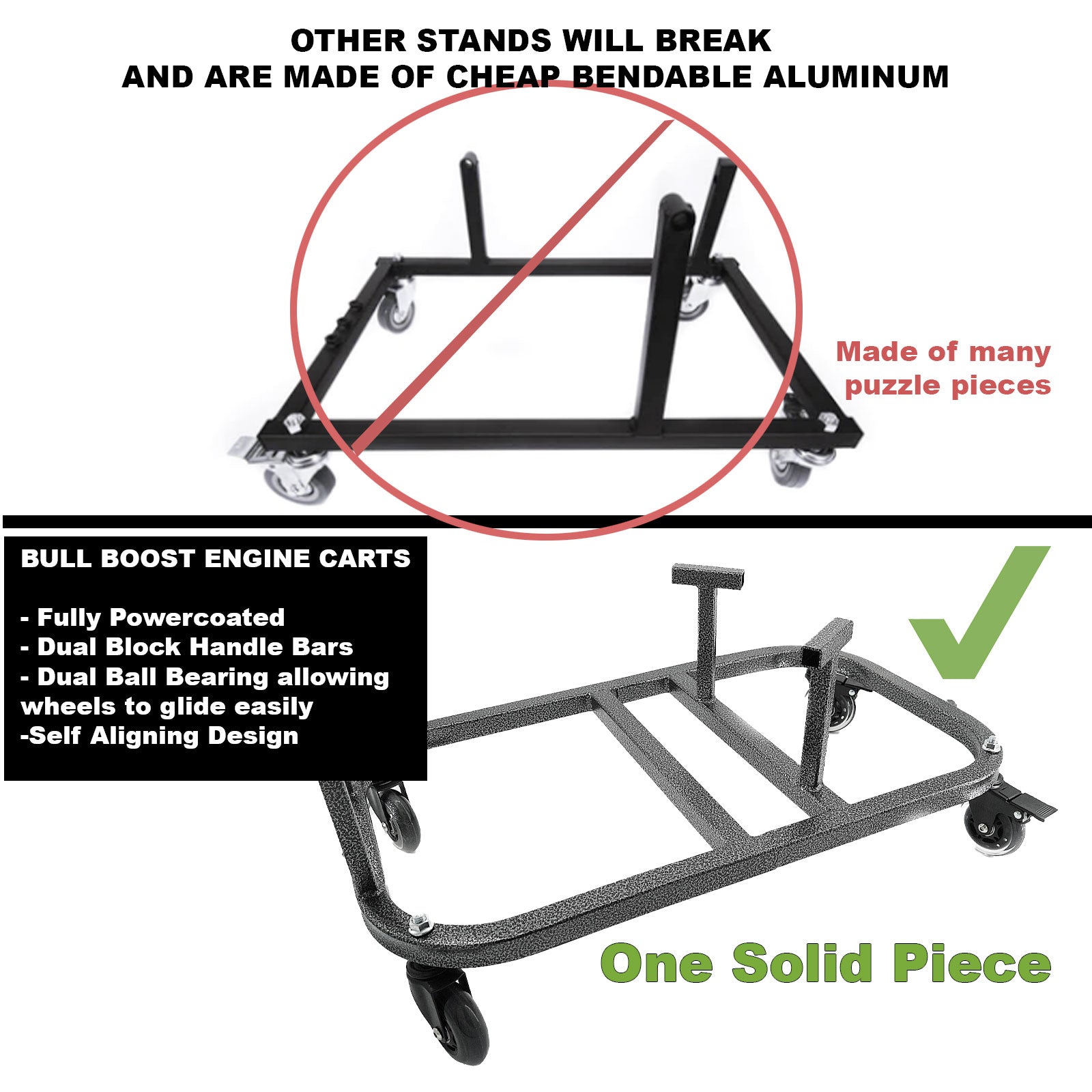 K Series K20 K24 Engine Cradle Stand Cart Quick Block Handle Bars Casters K Swap