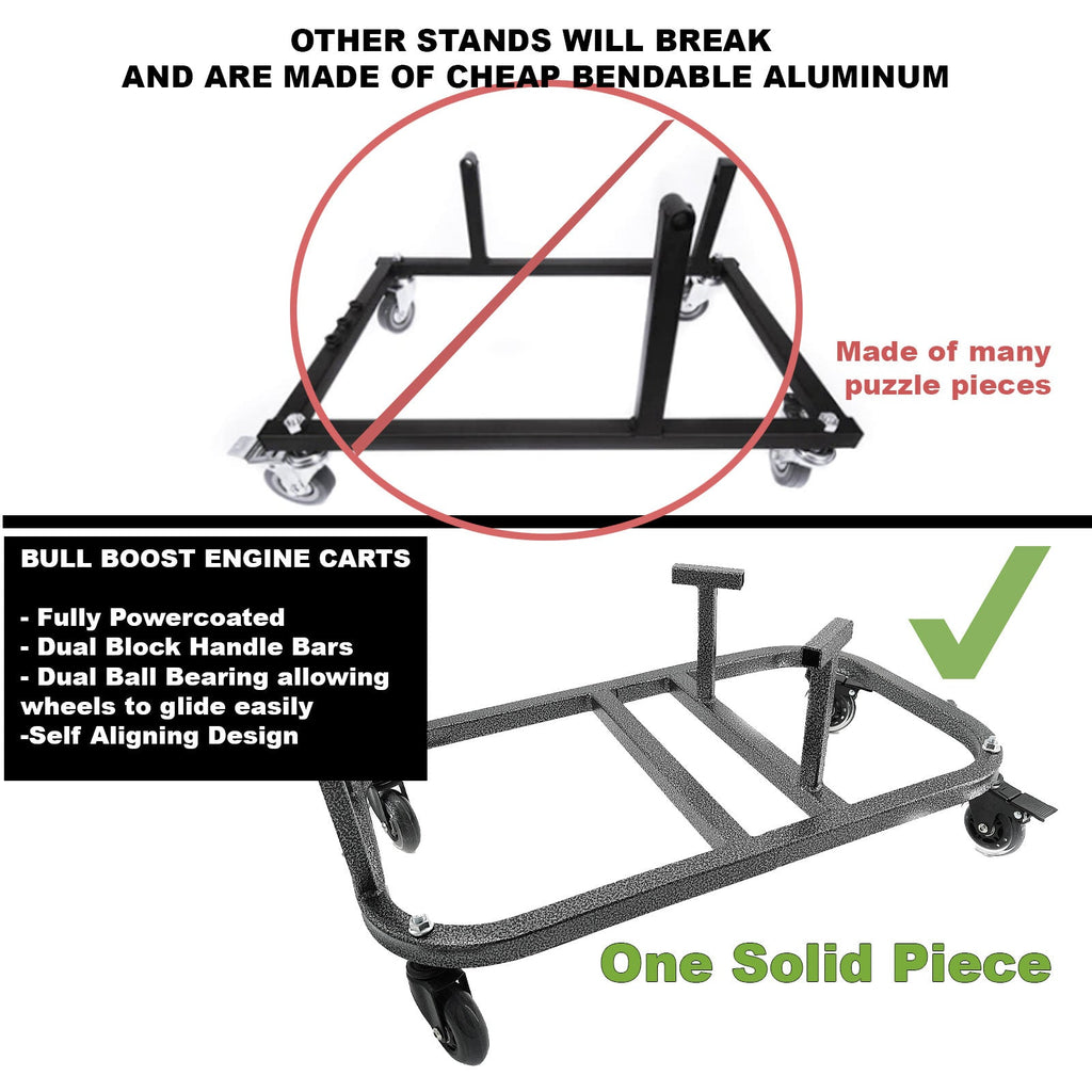 H Series H22 H23 Engine Cradle Stand Cart Quick Block Handle Bars Casters