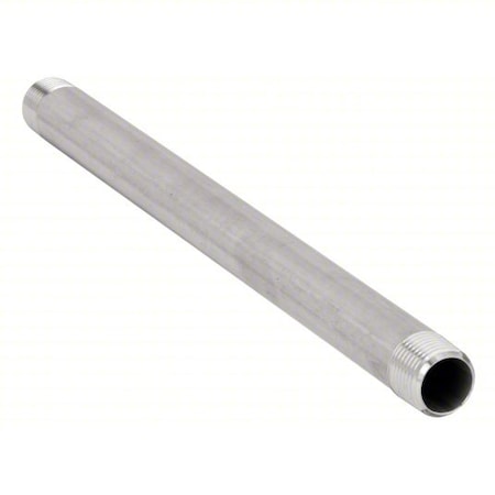 1-1/2" MNPT x 12" TBE Stainless Steel Pipe Nipple Sch 80