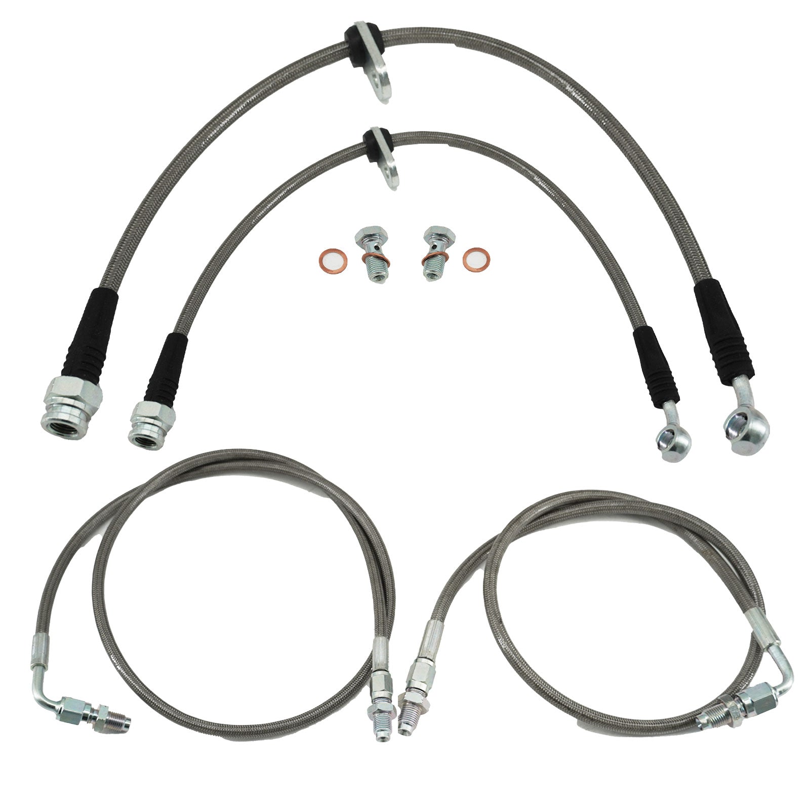Stainless Rear Brake Line Replacement Kit For 92-95 Honda Civic w/rear disc