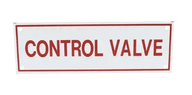 Control Valve Sign 6" X 2" For Safety And Compliance