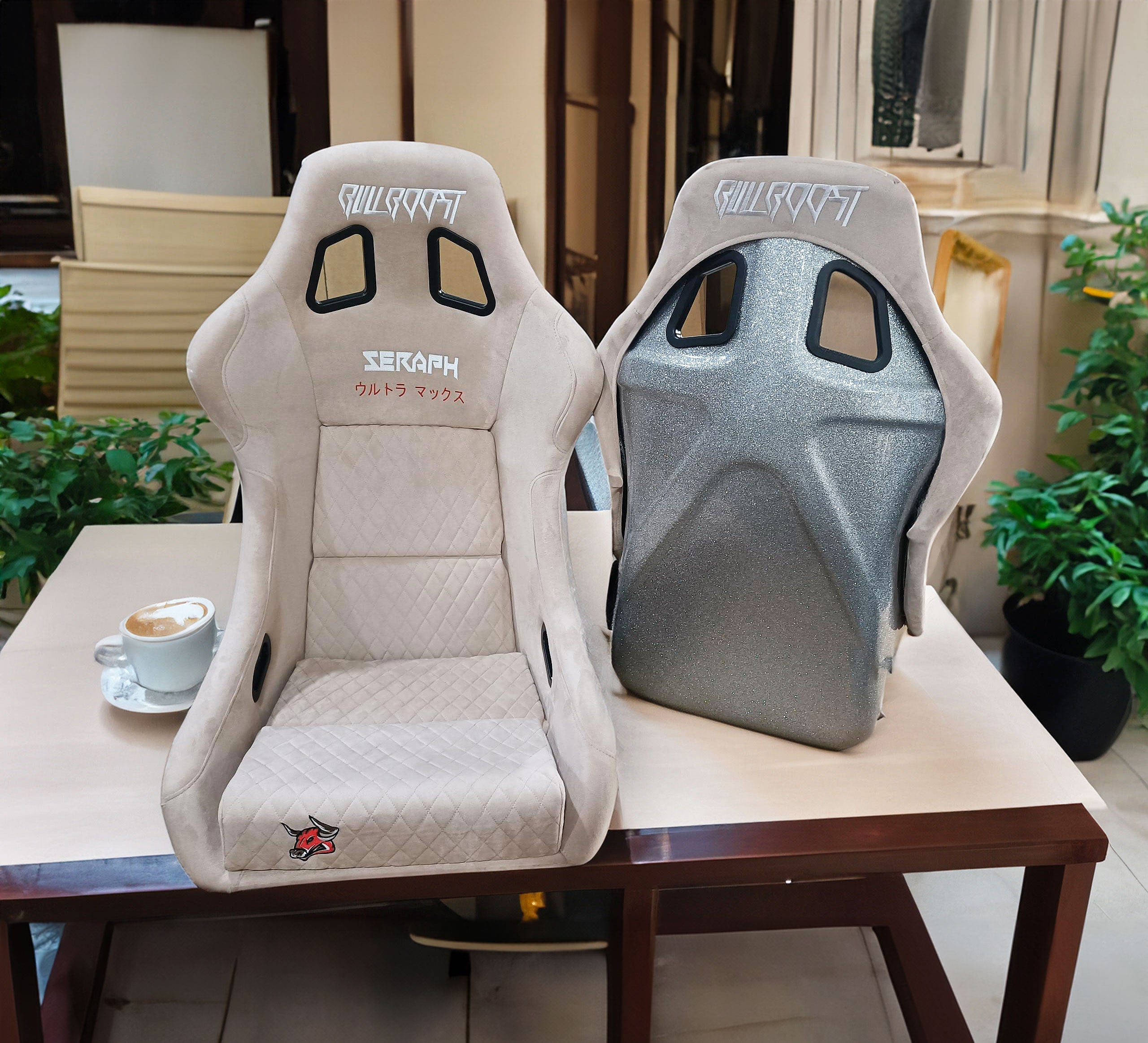Crema Bull Boost Adjustable Racing Lowered Ultra Max Bucket Seat with Slider Rails