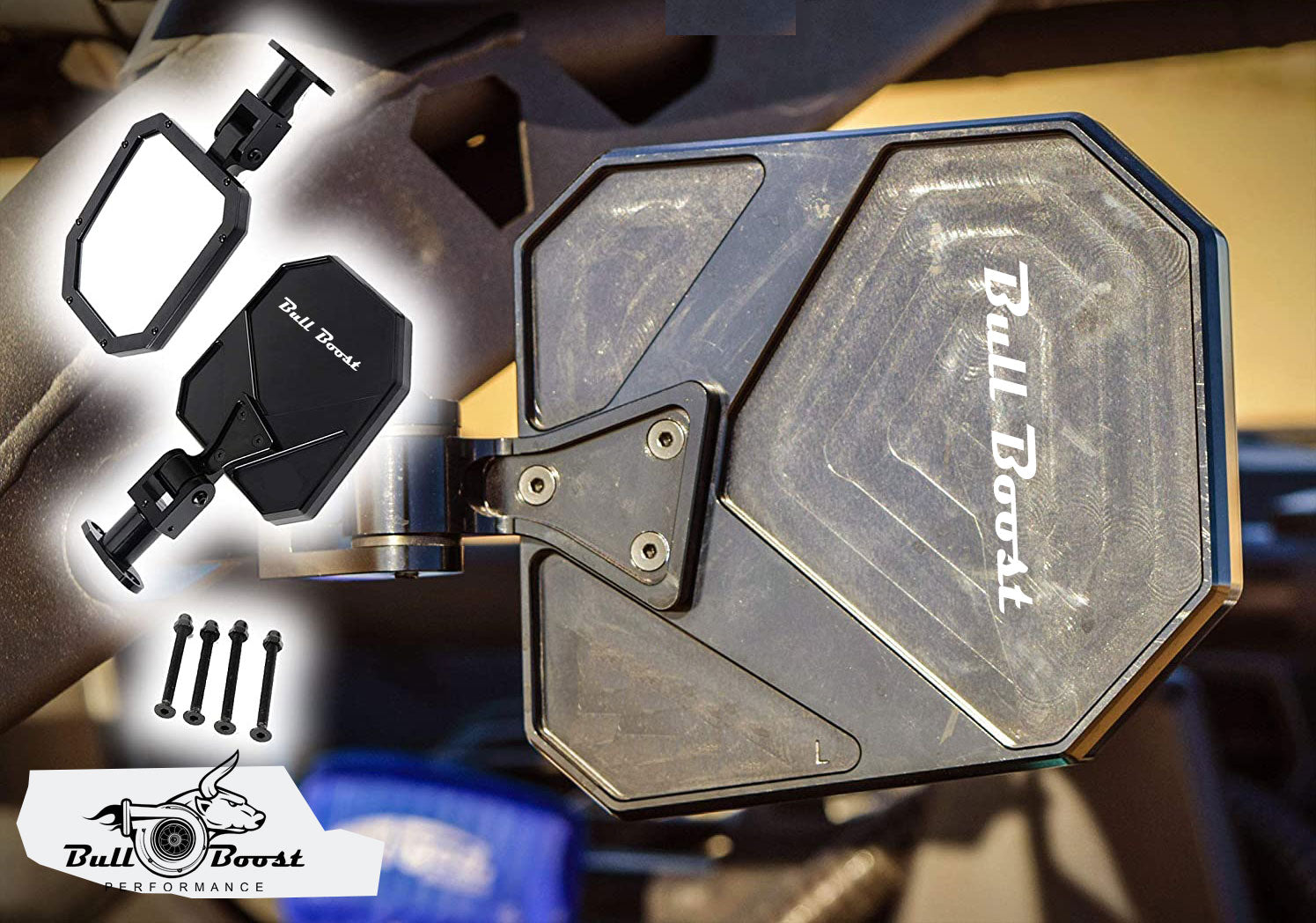 Side Mirrors Can Am Maverick X3 Premium Aluminum w/ Direct & 1.875" Roll Cage