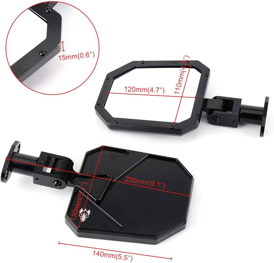 Side Mirrors Can Am Maverick X3 Premium Aluminum w/ Direct & 1.875" Roll Cage