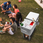 Yescom 80QT Beverage Cooler Cart on Wheels Drinks Storage