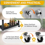 Yescom 80QT Beverage Cooler Cart on Wheels Drinks Storage
