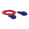 Dpass(R) Reusable Vinyl Ear Plugs, Flanged Shape, 27 dB, Blue, 5 PK