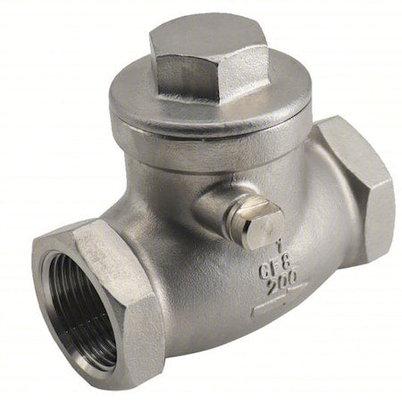 Check Valve, H041N01 Series, 3/4 in FNPT x FNPT, Inline Disc, 316 Stainless Steel