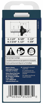 BOSCH 85296MC 3/8 In. x 5/8 In. Carbide-Tipped Roundover Router Bit