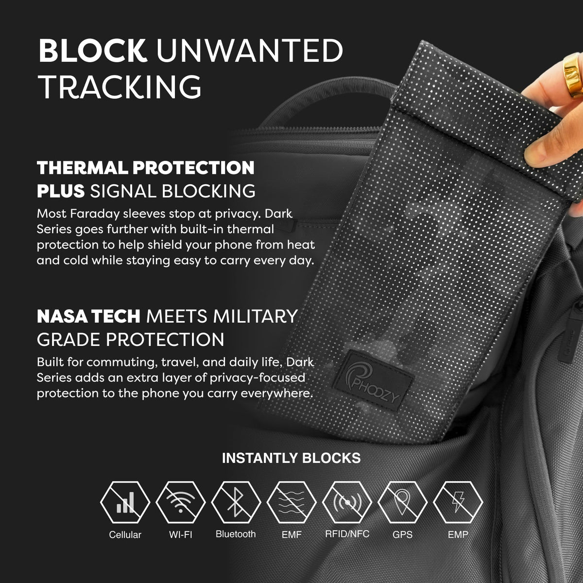 Dark Series Faraday Phone Sleeve