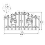 14x8 ft Steel Dual Swing Driveway Gate
