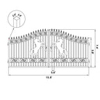 16x7 ft Steel Dual Swing Driveway Gate with Horse Pattern