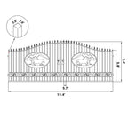 20x8 ft Steel Dual Swing Driveway Gate