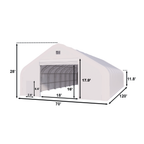 W70'xL120'xH28' Double Truss Storage Shelter