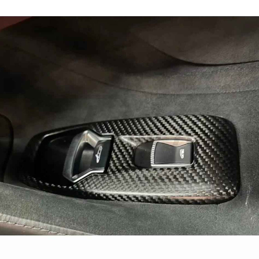 Dry Carbon Fiber L R Door & Window Lift Switch Covers for McLaren GT