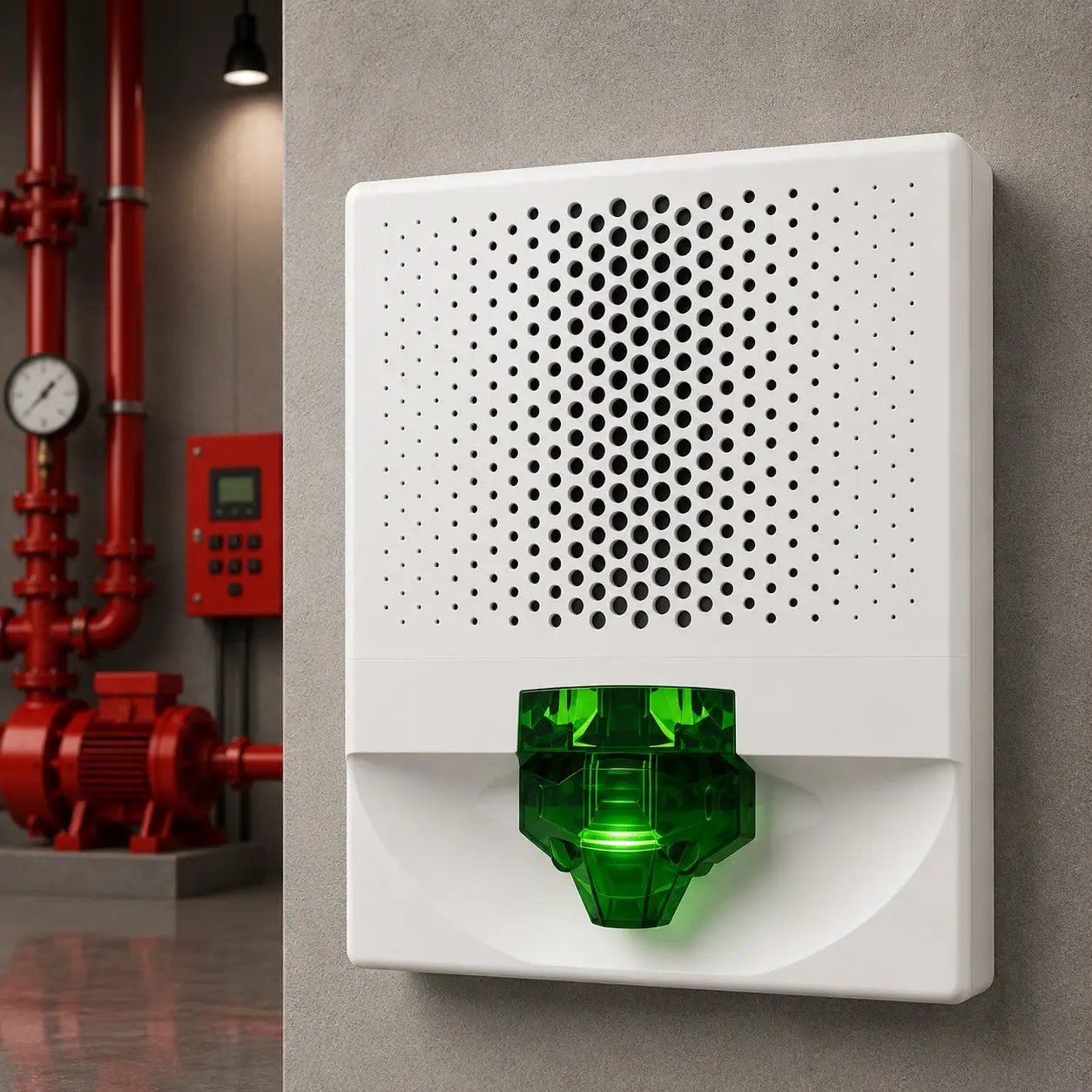 Kidde Speaker-Strobe with Green Lens for Fire Safety Alerts
