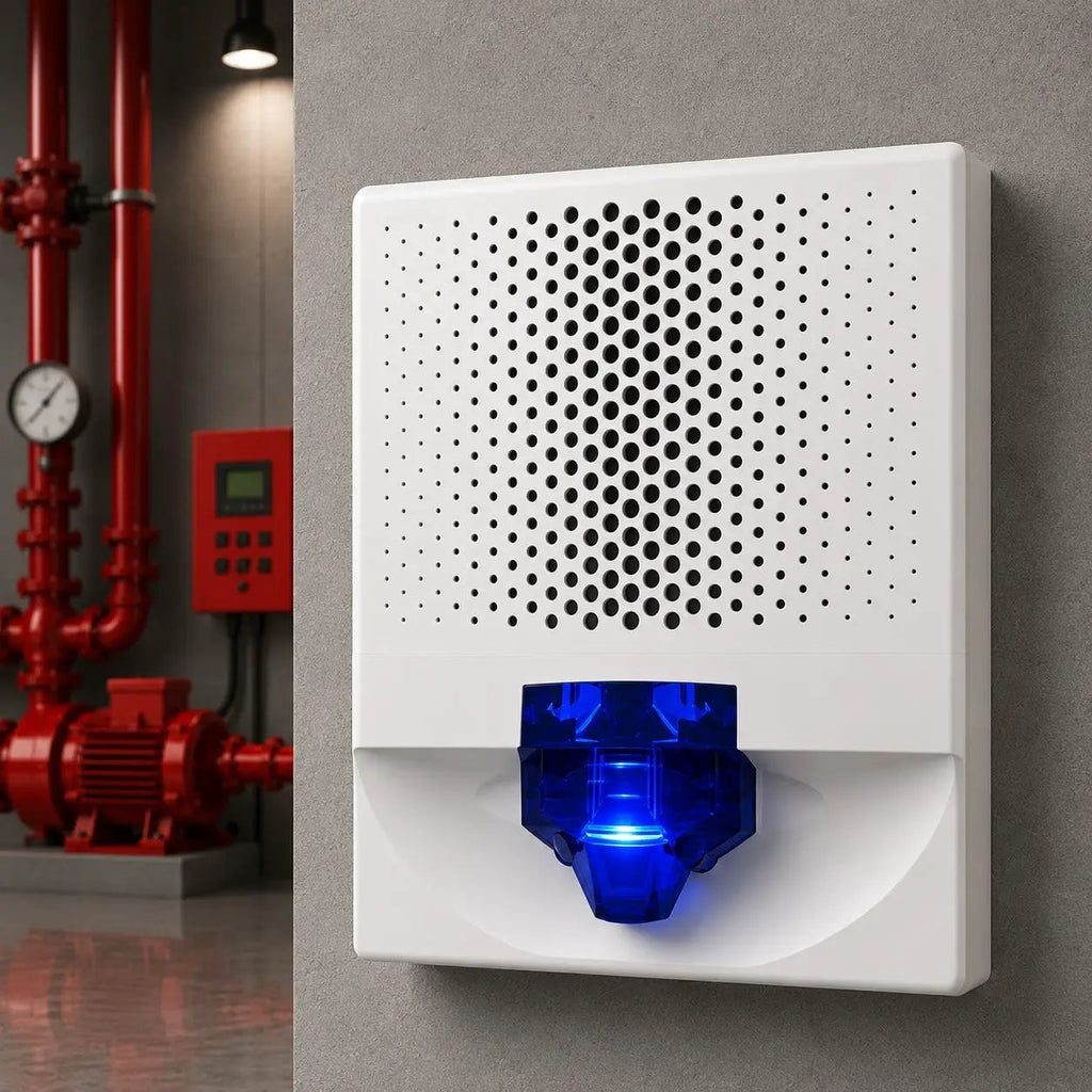 Kidde Speaker-Strobe Blue Lens Fire Alarm for Safety Alerts
