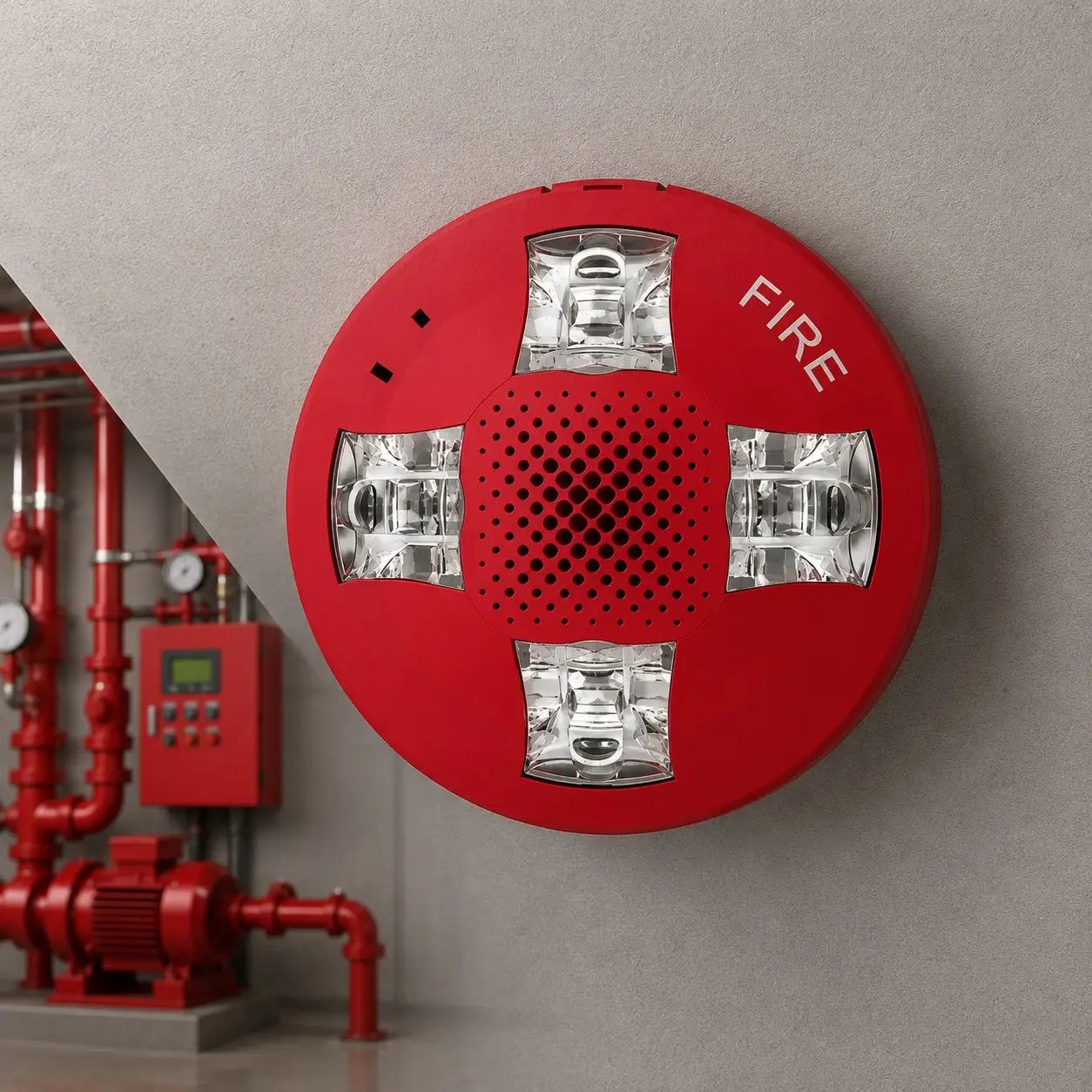 Kidde Ceiling Horn Fire Alarm with Room Wiring Plate for Contractor Safety
