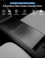 Dry Carbon Fiber Center Console Cover For Model Y Juniper / Model 3 Highland / Model YL