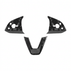 Dry Carbon Fiber Steering Wheel Trim Cover for Model 3 Highland / Model Y Juniper (3 Pieces)