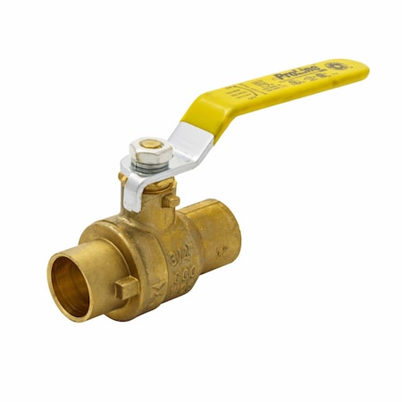 1-1/2" Sweat Brass Ball Valve Inline