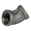 45 Degrees  Elbow Black Coated Malleable Iron Pipe Fitting, 1/2" Pipe, Female BSPT, Malleable Iron