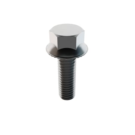 Not Graded, 3/8"-16 Serrated Flange Bolt, Plain Stainless Steel, 1 1/4 in L, 50 PK