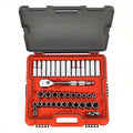 1/2 in Drive Socket Set Metric, SAE 41 Pieces 7/16 in to 1 in, 12 mm to 20 mm , Chrome