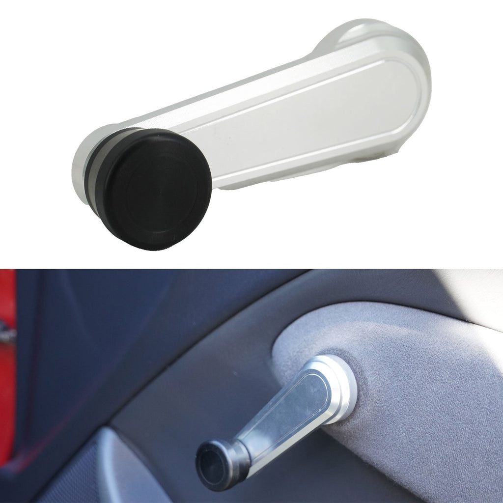 Silver Billet Window Crank Handle For Honda Acura Integra EK Del Sol K20 K24 B16 2PC