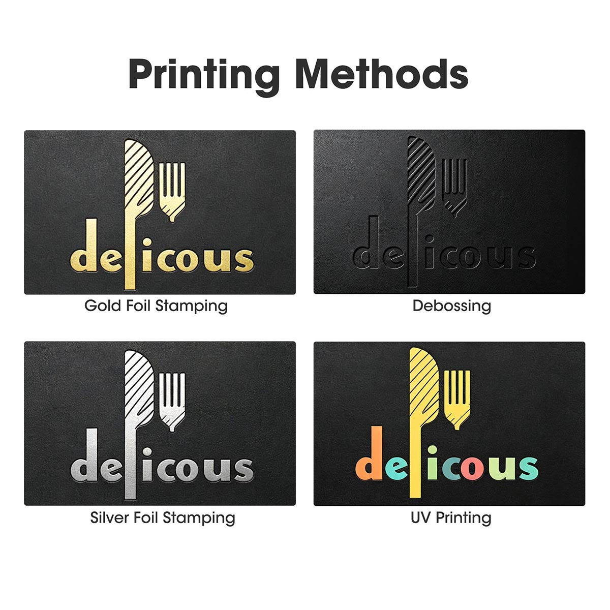 Yescom Personalized Menu Covers - 8.5x14 PU Leather Custom Printed & Color